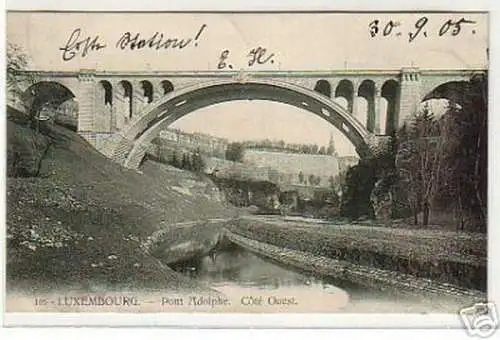 03476 Ak Luxembourg Pont Adolphe Coté Quest 1905