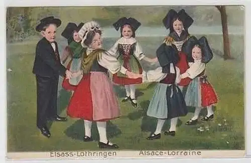 50306 Präge Ak Elsass Lothringen Kinder in Tracht 1915