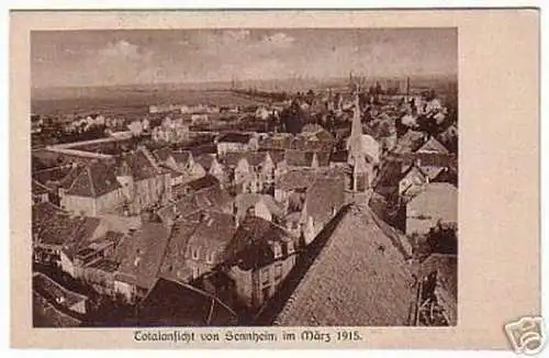 Schöne Ak Sennheim im Elsass Totalansicht 1915