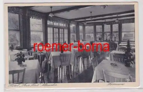 86123 Ak Hotel 'Zur Post' Altenahr Terrasse 1942