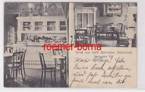 86176 Mehrbild Ak Gruß aus Café Schröder Gütersloh 1912