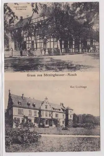 81587 AK Gruss aus Börninghauser-Masch, Gastwirtschaft Schomburg & Gut Crollhage