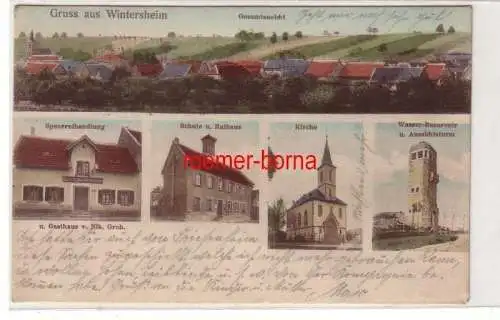 80135 Mehrbild Ak Gruss aus Wintersheim Spezereihandlung, Wasserturm usw. 1914