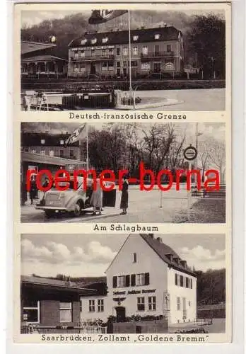 80358 Mehrbild Ak Saarbrücken Zollamt, Dt.-franz. Grenze, Schlagbaum 1939