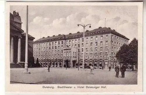 60552 Ak Duisburg Stadttheater und Hotel Duisburger Hof um 1930