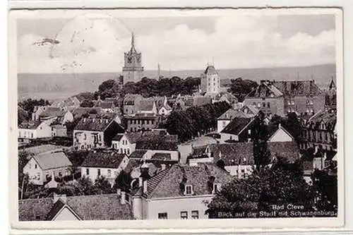 59686 Ak Bad Cleve Kleve Blick auf die Stadt mit Schwanenburg 1939