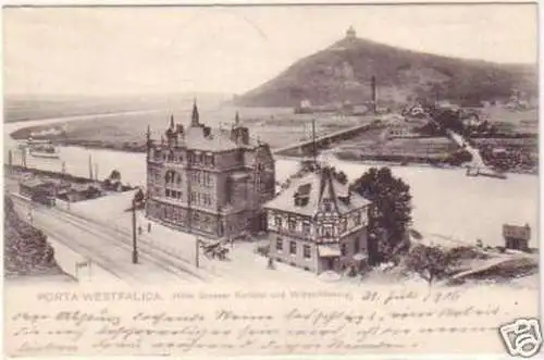 24883 Ak Porta Westfalica Hotel großer Kurfürst 1906