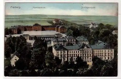 42488 Ak Freiberg Jägerkaserne Justizgebäude 1911