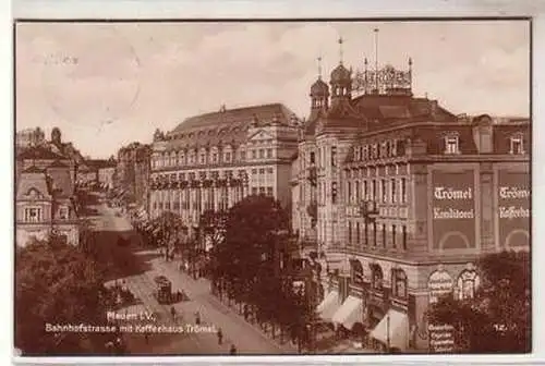 18887 Plauen Bahnhostraße mit Kaffeehaus Trömel 1929