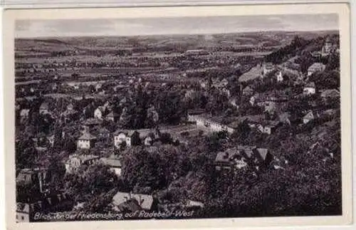 38936 Ak Blick von der Friedensburg auf Radebeul West