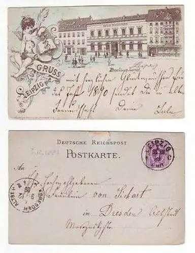 24/83 Ak Gruss aus Leipzig Dt. Buchhändlerbörse 1889