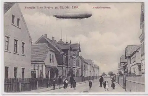 98054 Ak Zeppelin über Eythra am 30. Mai 1909 Neunhoferstraße