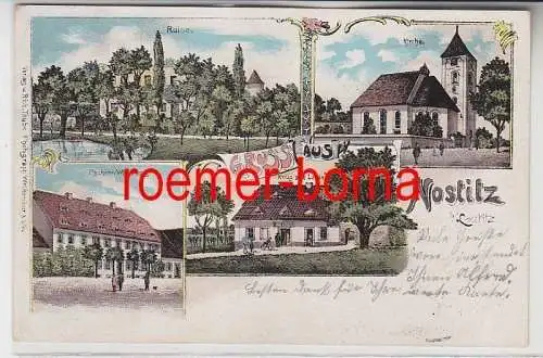 83146 Ak Lithographie Gruß aus Nostitz in der Lausitz Krug zur Linde usw. 1905