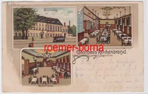 83757 Ak Lithographie Gasthaus & Conditorei Reichenbrand bei Chemnitz um 1900