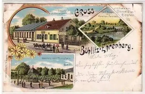 30/162 Ak Lithografie Böhlitz-Ehrenberg Gasthof 1901