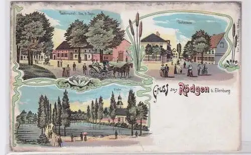 16902 Ak Lithographie Gruß aus Rödgen bei Eilenburg Gastwirtschaft 1911