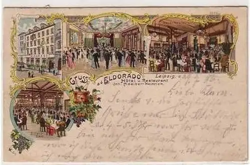 30/126 Ak Lithografie Hotel Eldorado Leipzig 1906