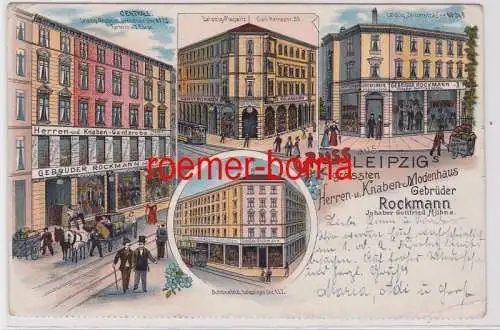 87396 Ak Lithographie Gruss aus Leipzig Modenhaus Gebrüder Rockmann 1936