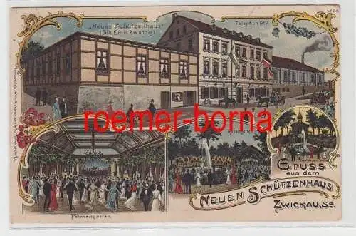 81858 Ak Lithografie Gruss aus dem Neuen Schützenhaus Zwickau Sa. 1927