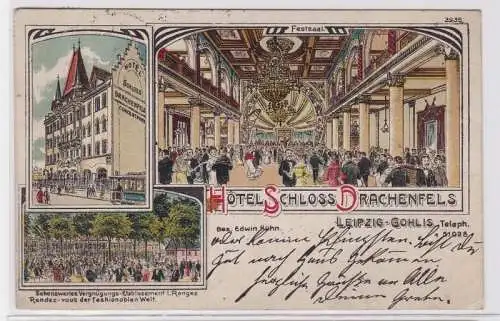 85949 AK Hôtel Schloss Drachenfels Leipzig-Gohlis Vergnügungs Etablissement 1920