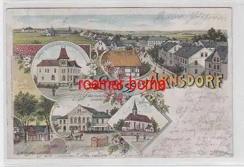 72461 Ak Lithografie Gruss aus Arnsdorf Walters Gasthof, Thieles Restaurant 1905