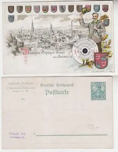 69221 Ganzsachen Ak 19. Mitteldeutsches Bundesschießen Zwickau in Sachsen 1901