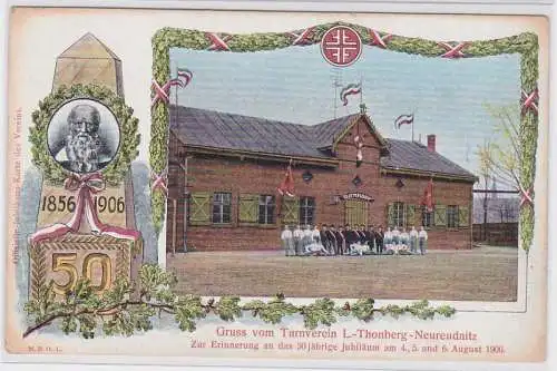 90083 Ak Gruß vom Turnverein Leipzig Thonberg Neureudnitz 1906