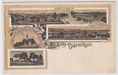 47177 Ak Lithografie Gruss aus Dörnthal Gasthof zum Anker usw. um 1900