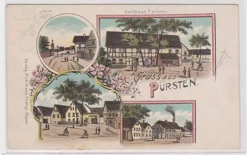 88721 Ak Lithographie Gruß aus Pürsten Gasthaus usw. 1907