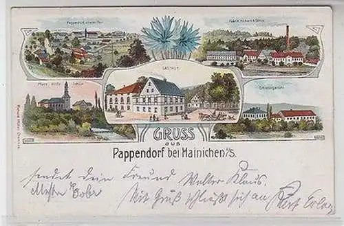 64485 Ak Lithographie Gruß aus Pappendorf bei Hainichen in Sachsen 1911