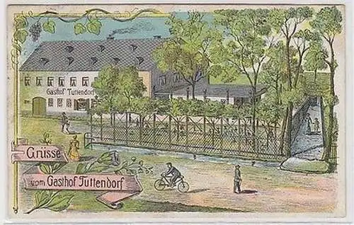 63206 Ak Lithographie Grüße vom Gasthof Tuttendorf 1911