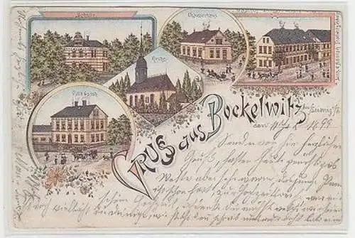 63952 Ak Lithographie Gruß aus Bockelwitz bei Leisnig 1899