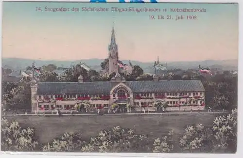 92308 Ak 14. Sangesfest Elbgau Sängerbundes in Kötzschenbroda 1908