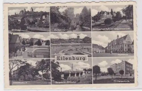 88585 Mehrbild Feldpost Ak Eilenburg Mittelschule, Bahnhof, Kaserne usw. 1940