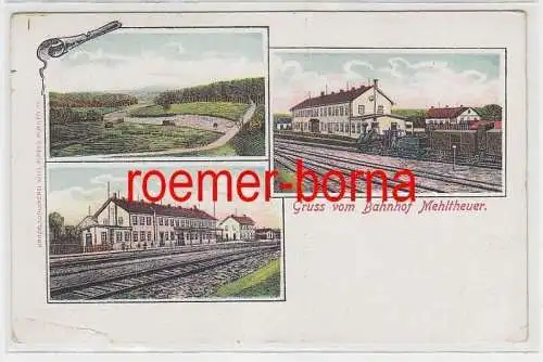 73455 Mehrbild Ak Gruß vom Bahnhof Mehlteuer um 1910