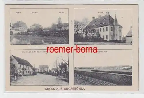 72339 Mehrbild Ak Gruss aus Grossböhla Schankwirtschaft, Schloß usw. um 1920