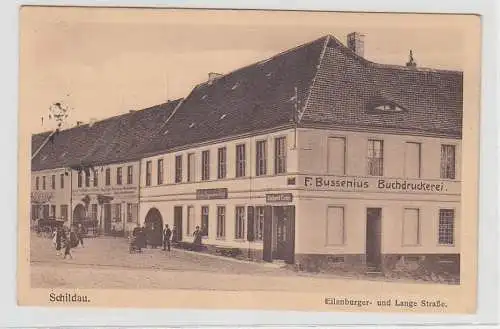 72032 Ak Schildau Eilenburger- und Lange Strasse 1917