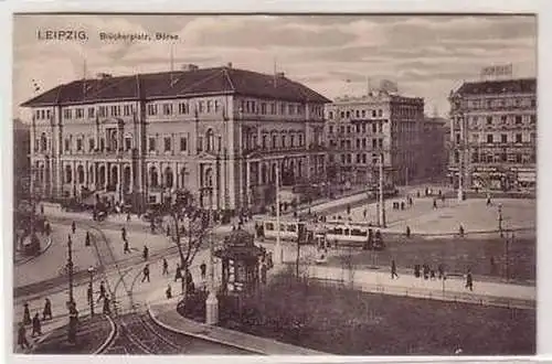 10/50 Ak Leipzig Blücherplatz und Börse 1913