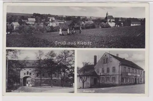 98416 Mehrbild Ak Gruß aus Kiebitz Totalansicht, Rittergut, Gasthof 1953