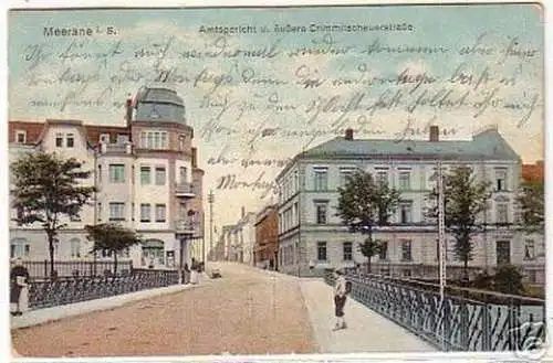 05674 Ak Meerane äußere Crimmitschauerstraße 1915