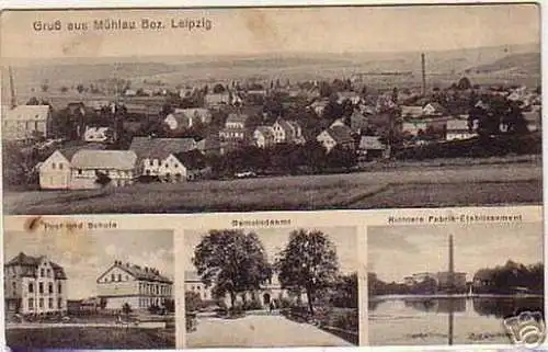 04987 Ak Gruß aus Mühlau Bez. Leipzig 1916