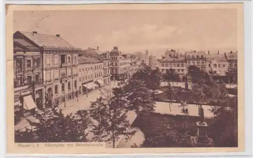 94623 AK Plauen im Vogtland - Albertplatz mit Bahnhofstraße 1911