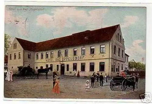 Schöne Ak Hotel zum Bad Oppelsdorf mit Kutschen 1905