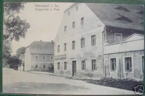 Schöne Ak Wehrsdorf i. Sa. Erbgericht u. Post um 1920