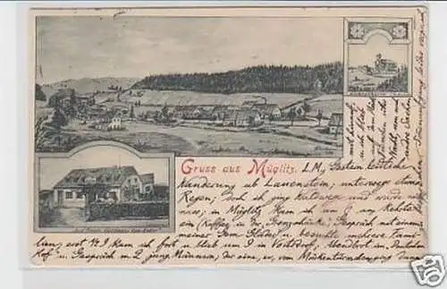 00026 Ak Gruß aus Müglitz Gasthaus zum Anker 1905