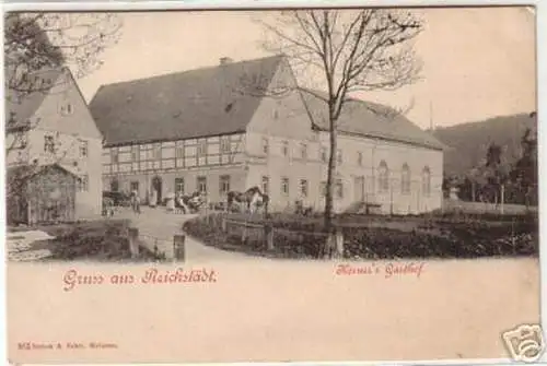 00641 Ak Gruss aus Reichstädt Körners Gasthof 1906