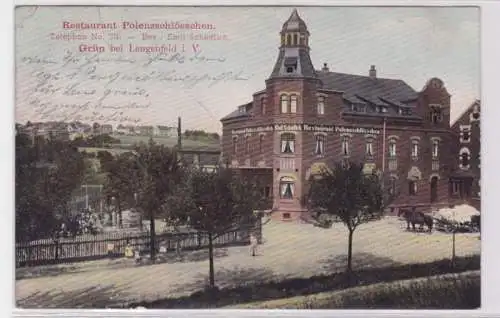 93988 AK Grün bei Lengenfeld im Vogtland - Restaurant Polenzschlösschen 1908