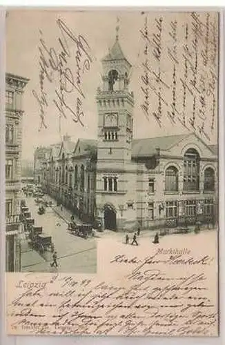 6/22 Ak Leipzig Markthalle 1899