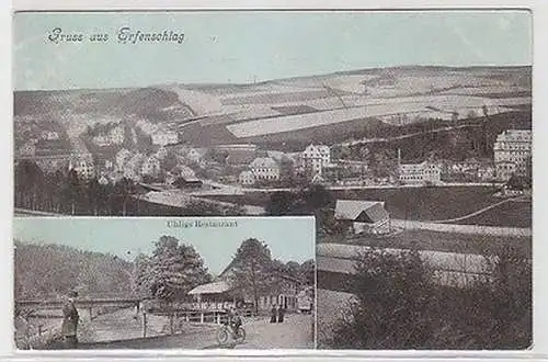 65426 Mehrbild Ak Gruss aus Erfenschlag Uhligs Restaurant und Totalansicht 1905