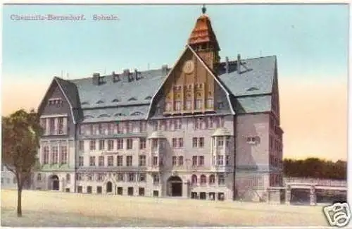 29551 Ak Chemnitz Bernsdorf Schule um 1920